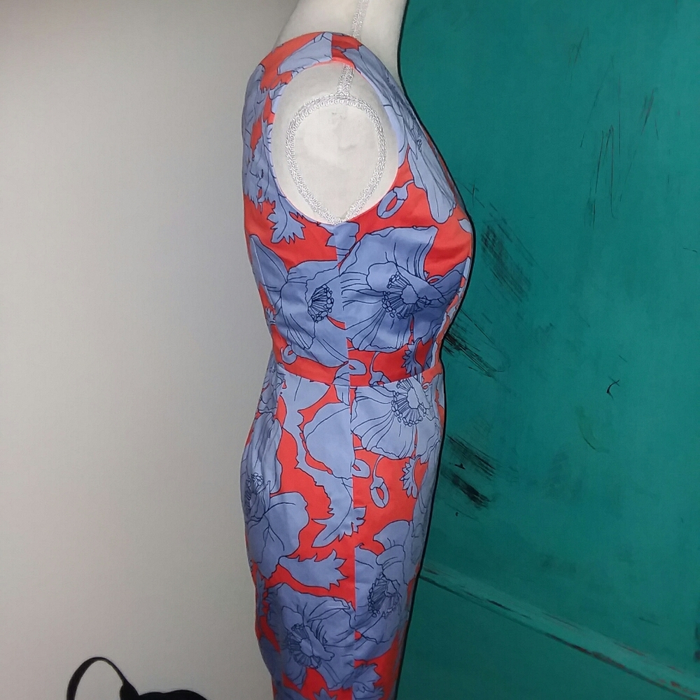 J Crew one shoulder orange & lilac dress - Picture 2 of 3